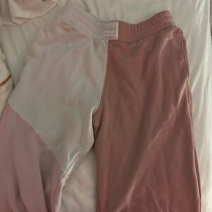 pink and white holster sweatpants